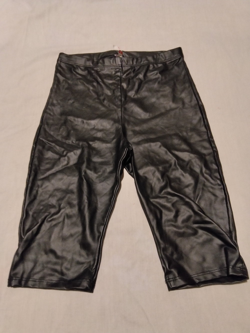 Source Unknown Black Faux Leather Athletic Shorts